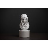 Marble Bust Of The Veiled Virgin Mary By Strazza Carved Statue Artist Sculpture | Etsy (US)