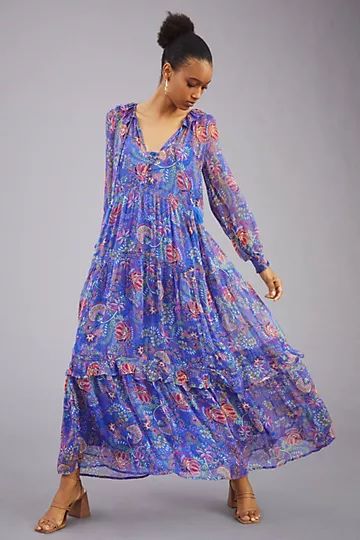 The Marais Printed Chiffon Maxi Dress | Anthropologie (US)