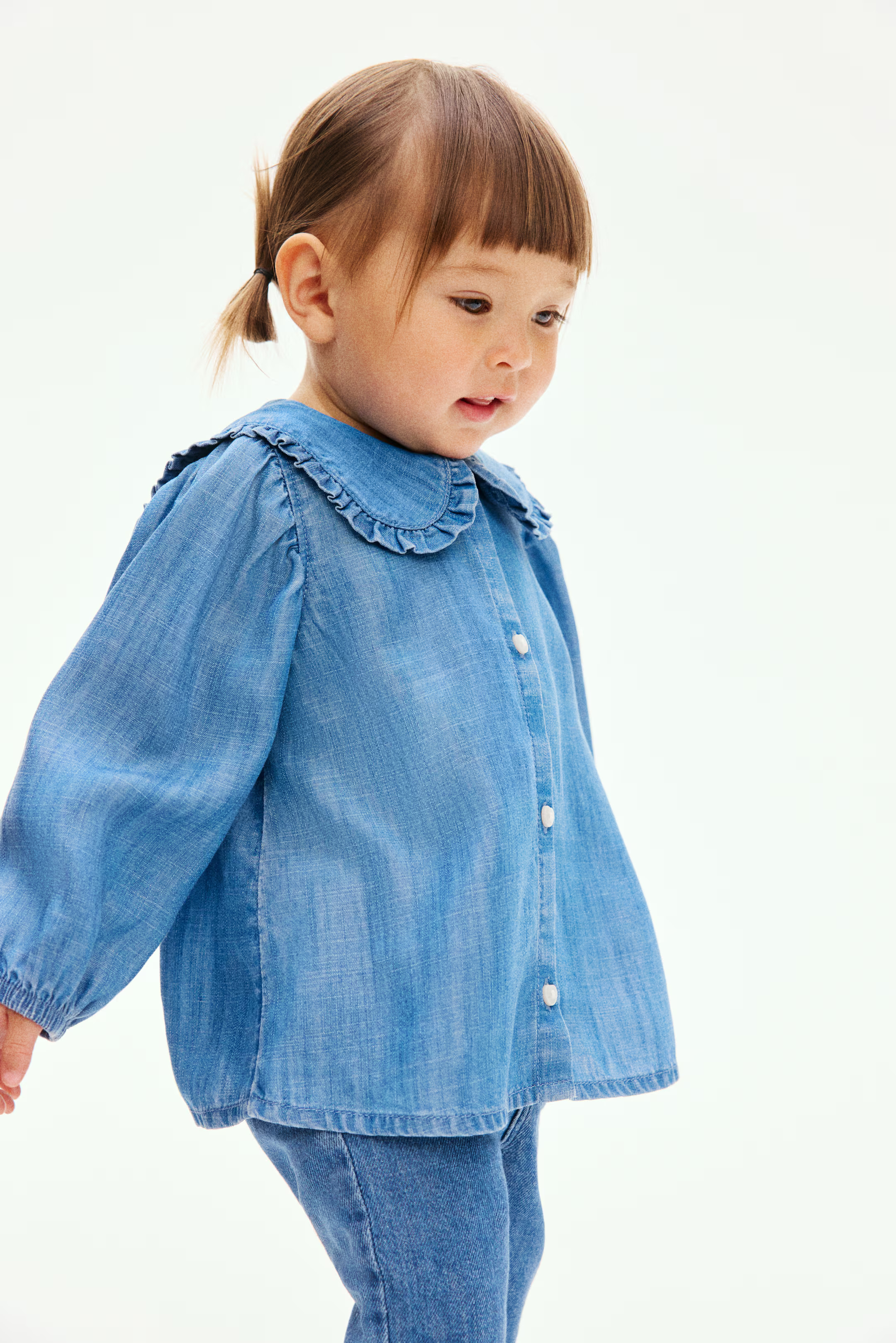 Blouse with Collar - Denim blue - Kids | H&M US | H&M (US + CA)