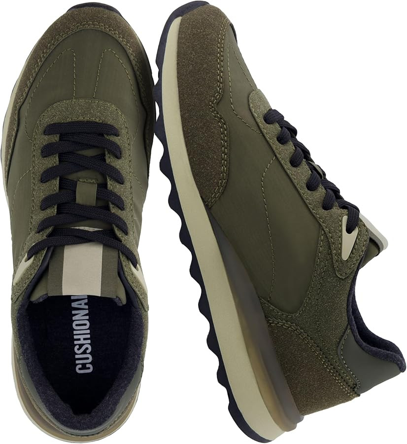 CUSHIONAIRE Women's Kicks lace up Nylon Sneaker +Comfort Foam, Wide Widths Available | Amazon (US)