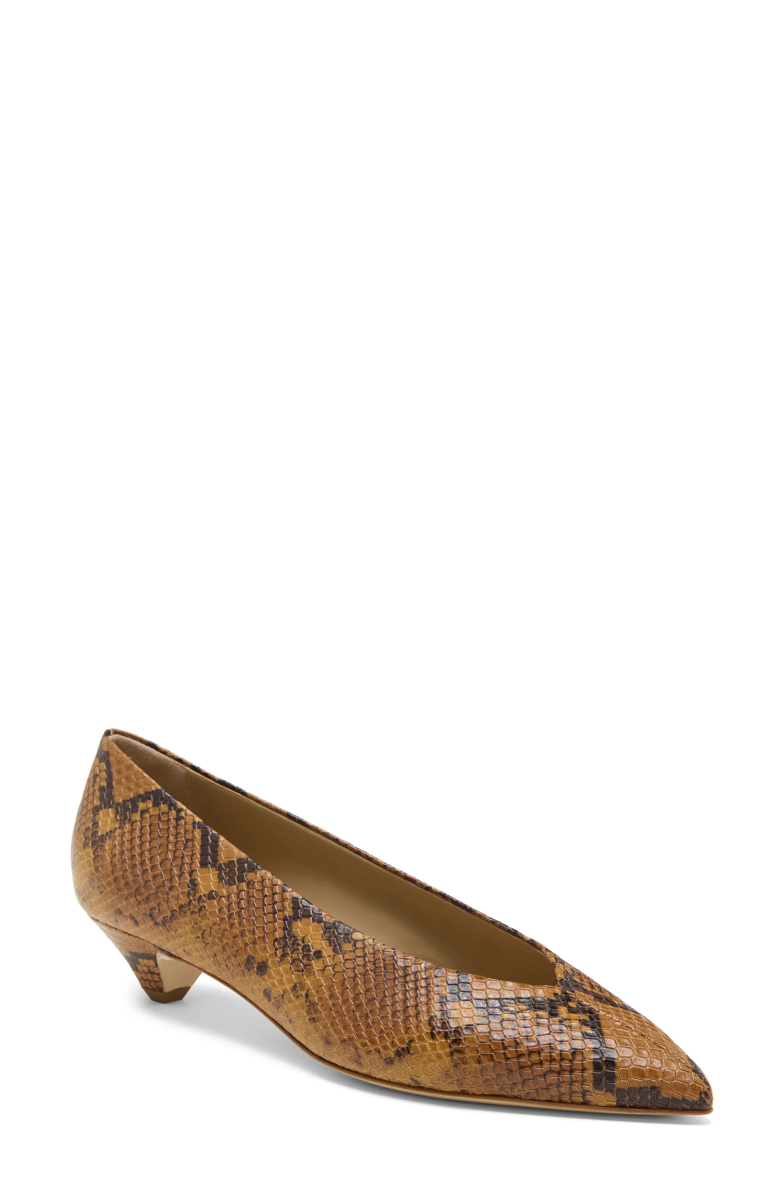 Jamie Haller Trap Leather Pump in Mustard Python at Nordstrom, Size 41 | Nordstrom