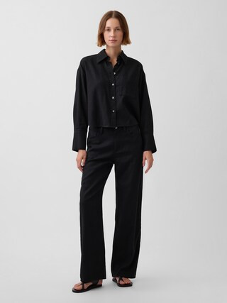 Linen-Cotton Wide-Leg Pants | Gap (US)