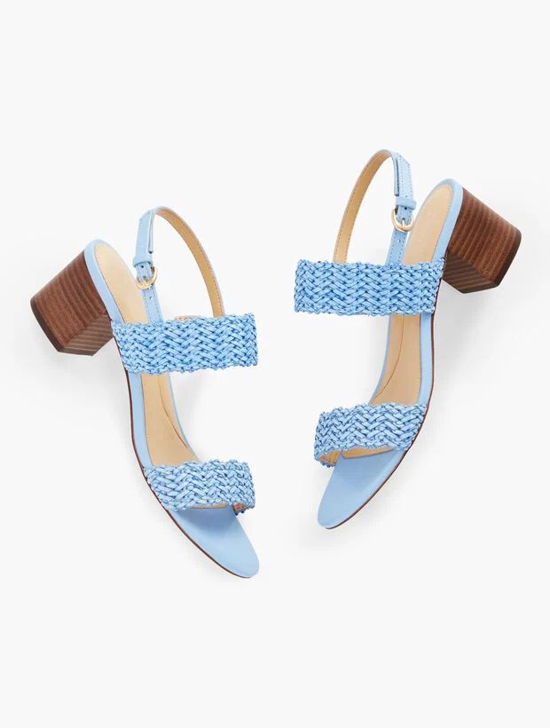 Mimi Woven Block Heel Sandals | Talbots