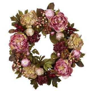 24" Peony & Hydrangea Wreath | Michaels Stores