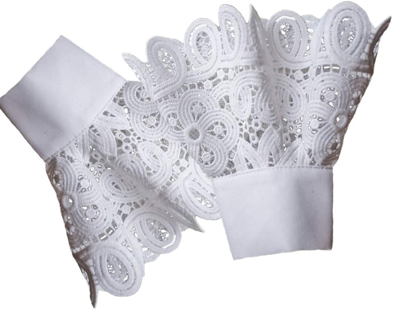 Floral Layered Lace Cuff Stretch Bracelet False Sleeves Wrist Cuffs 1 pair | Amazon (US)