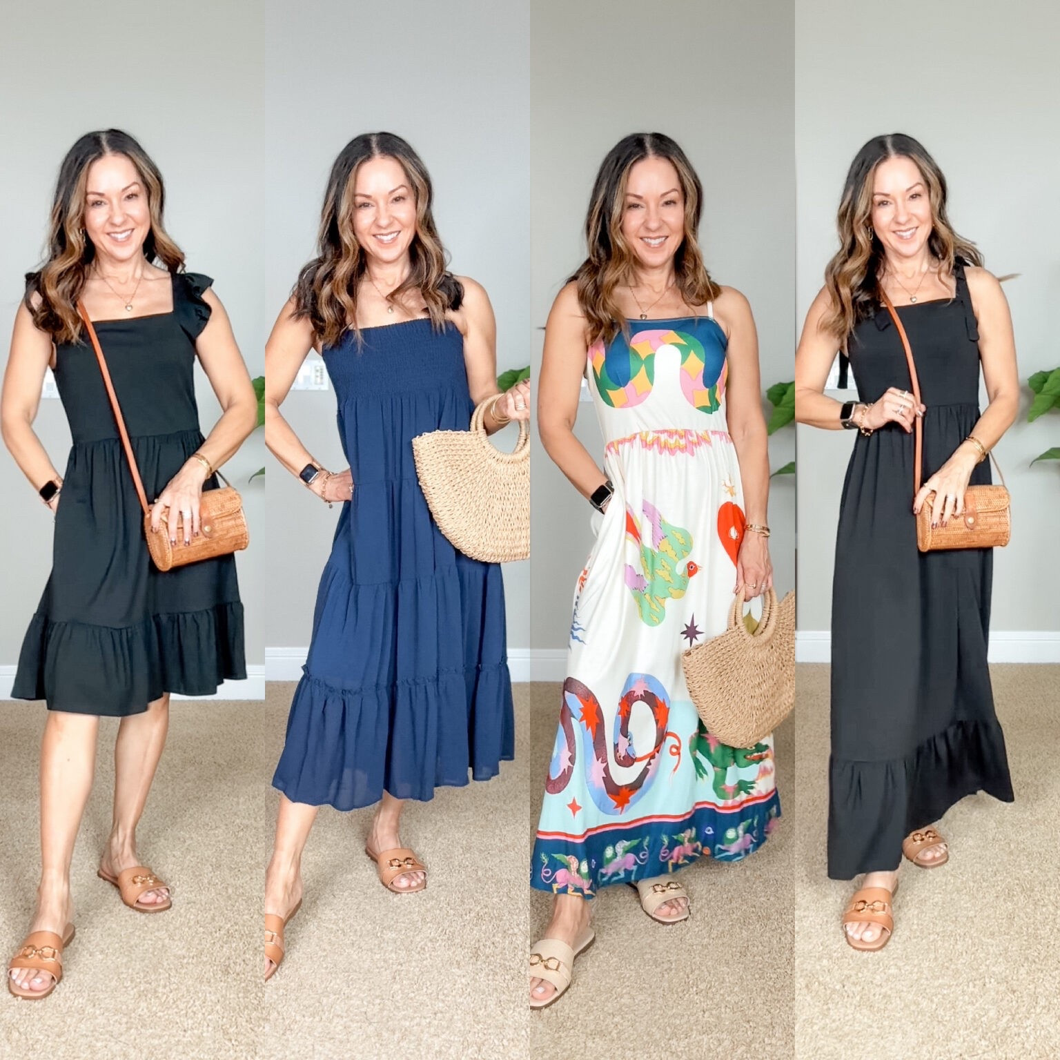 Resort Wear Looks

For reference I’m 5’1 109lbs wearing a S in all! The navy dress also doubles as a maxi skirt!

Midi dress  maxi dress  maxi skirt  vacation outfit  spring dresses  summer dresses  ruffle dresses  sandals  purses  rattan purse  boho purses  outfit inspo  summer looks  EverydayHolly 

#LTKSeasonal #LTKStyleTip #LTKPetite
