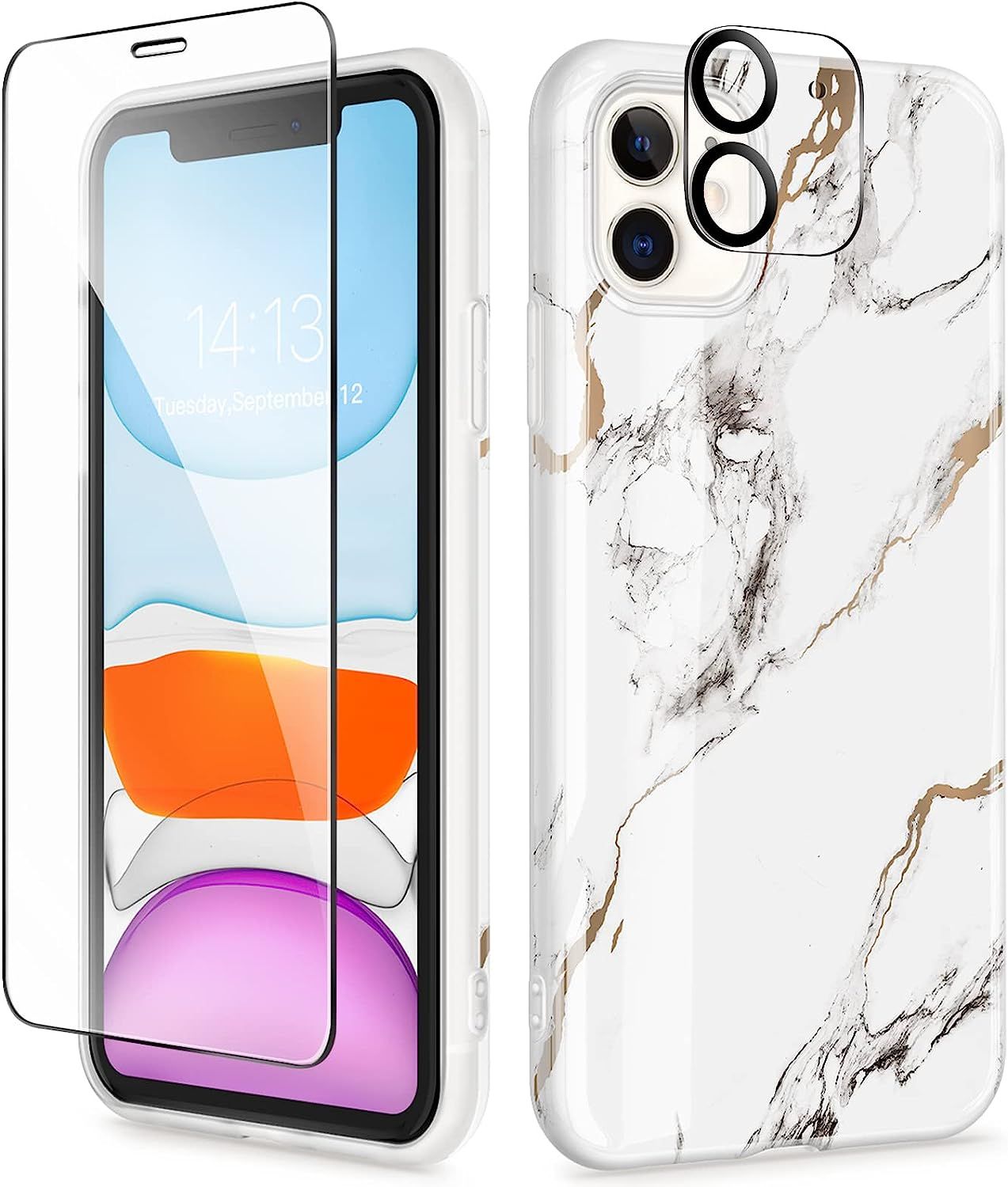 GVIEWIN Designed for iPhone 11 Case, with Tempered Glass Screen Protector + Camera Lens Protector... | Amazon (US)