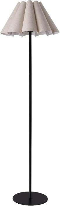KUNJOULAM Modern Floor Lamp, Black Pole Floor Lamps, Simple Design Tall Lamp with Beige Lampshade, Standing Lamp for Living Room, Bedroom, Office, Home | Amazon (CA)