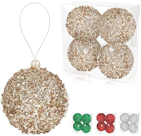 oPoKids Christmas Ball Ornaments -Large Size 4.25'' 4pcs Set, Shatterproof Christmas Tree Decorat... | Amazon (US)