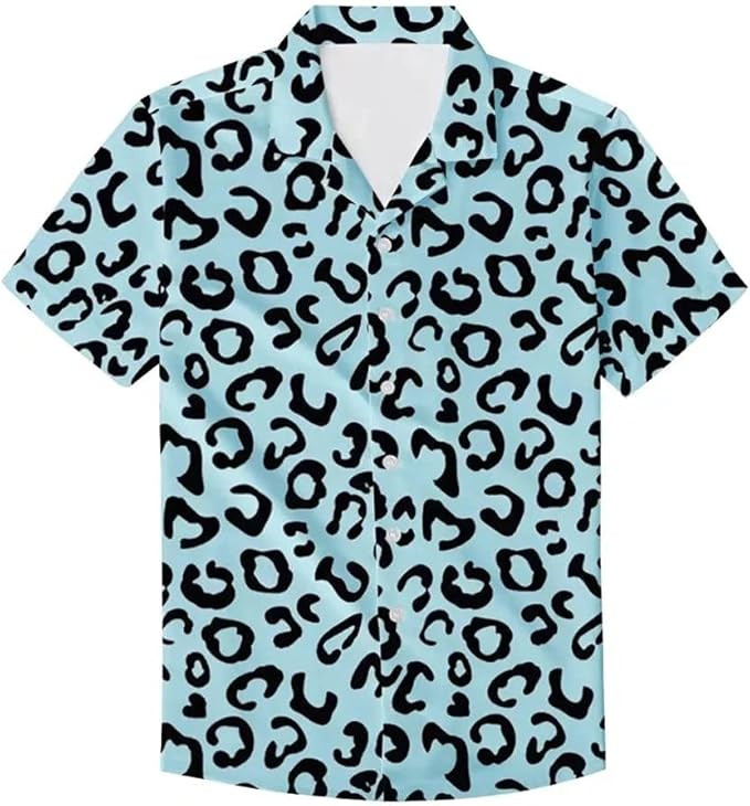 Men's Regular Fit Leopard Short Sleeve Button Down Summer Top Casual Shirt | Amazon (US)