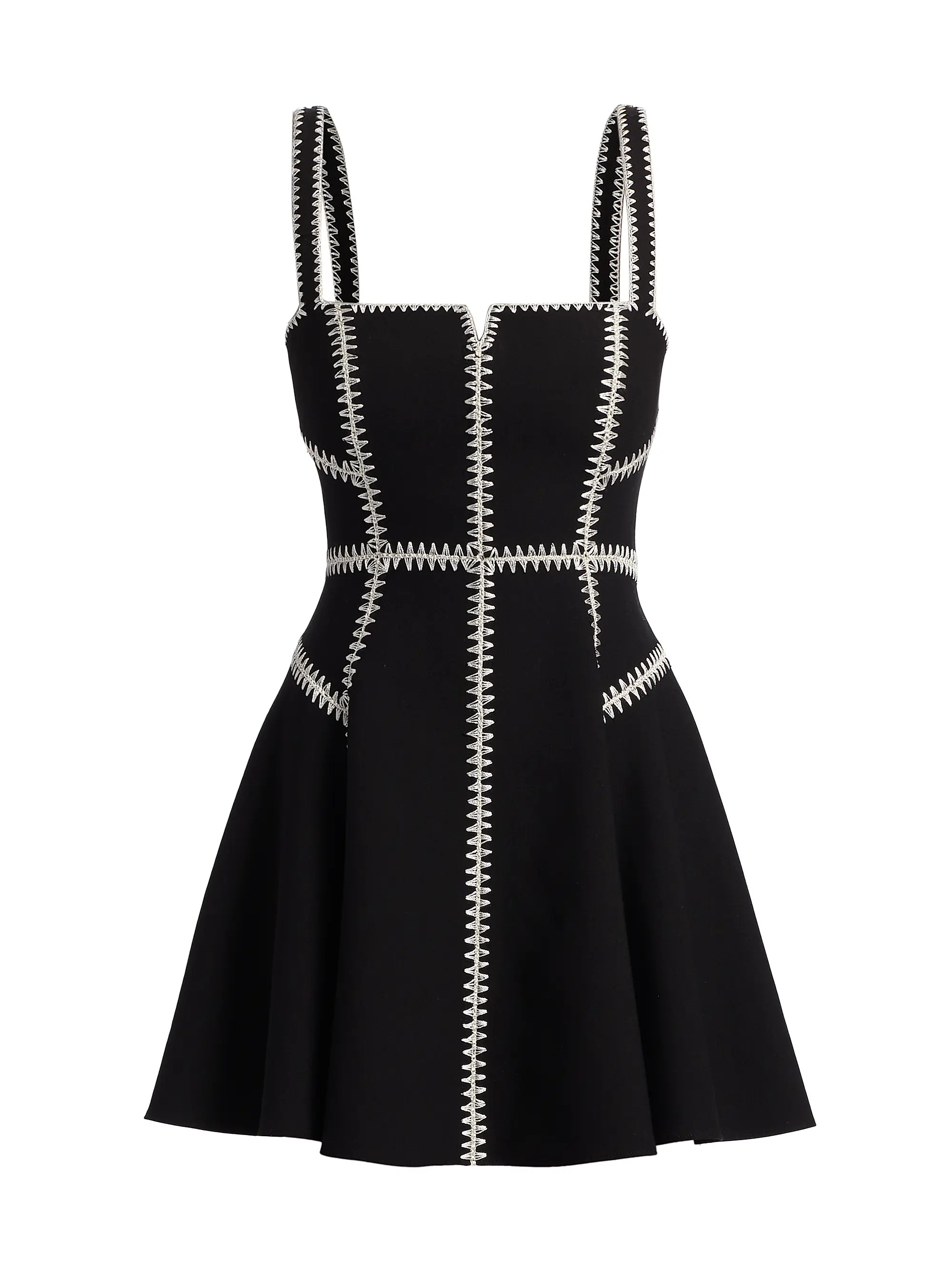 Cinq à Sept Jelena Contrast-Trimmed Minidress | Saks Fifth Avenue | Saks Fifth Avenue