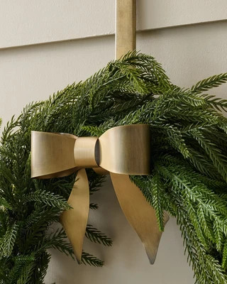 Clara Brass Bow Wreath Hanger | Magnolia