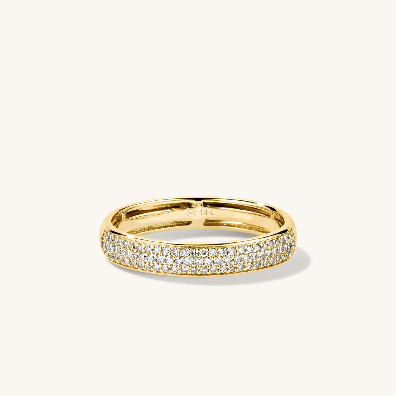 Pavé Diamond Bold Half Eternity Ring | Mejuri (Global)