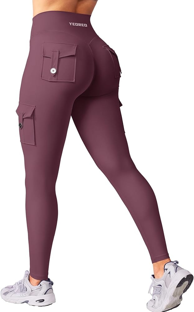 YEOREO CoreFlex Workout Cargo Leggings with Pockets for Women Scrunch Butt Lifting Leggings Gym Y... | Amazon (US)