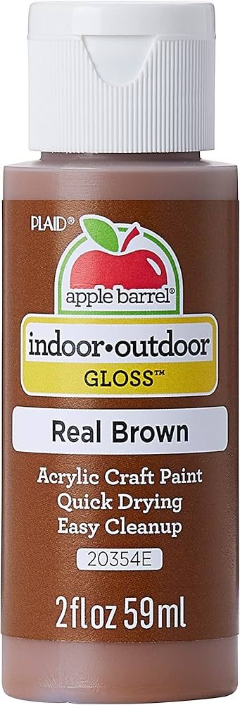 Apple Barrel Gloss Acrylic Paint in Assorted Colors (2-Ounce), 20354 Real Brown | Amazon (US)