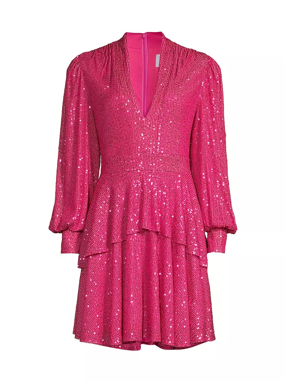 One33 Social Sequined Long-Sleeve Tiered Minidress | Saks Fifth Avenue