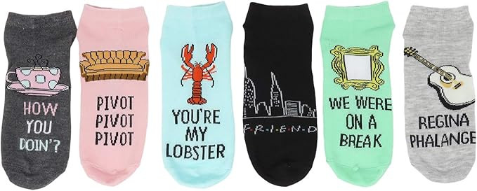 Hyp Friends Television Series Juniors/Womens 6 Pack Ankle Socks | Amazon (US)