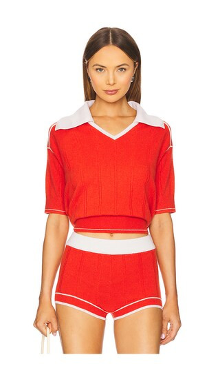 Pele Cashmere Polo in Cherry | Revolve Clothing (Global)