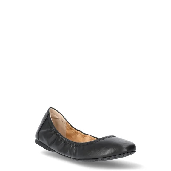 Time and Tru Women's Scrunch Ballet Flats, Wide Width Available | Walmart (US)