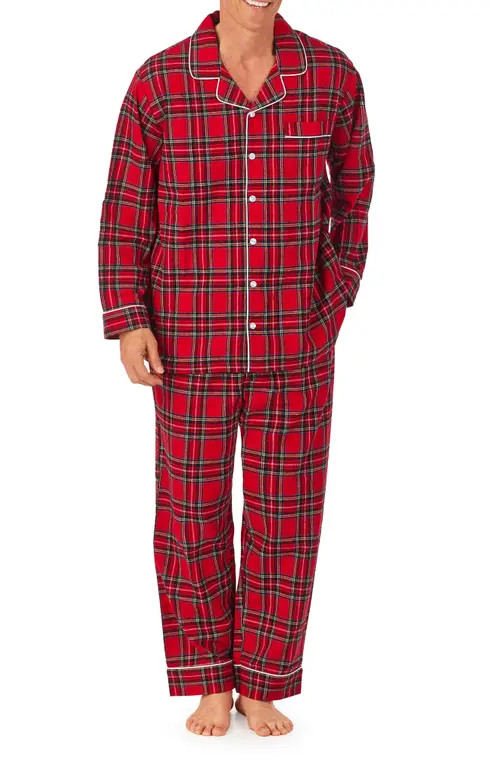 Lanz of Salzburg Plaid Flannel Pajamas in Red Plaid at Nordstrom, Size Medium | Nordstrom