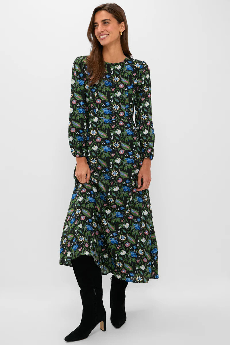 Black Multi Floral Sophia Maxi Dress | Tuckernuck (US)