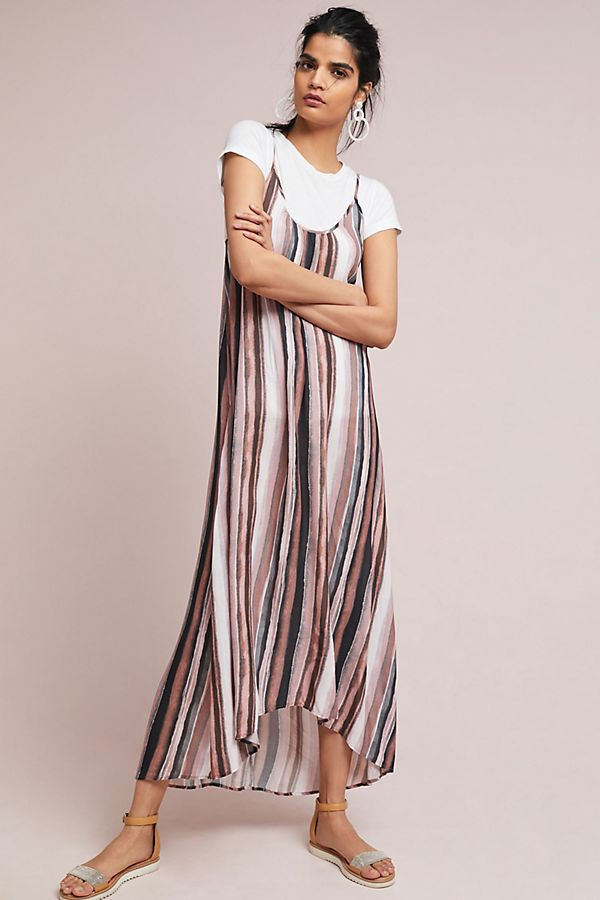 Vertically Striped Slip Dress | Anthropologie (US)