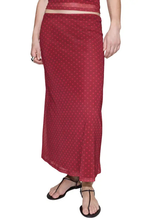 MANGO Polka Dot Tulle Maxi Skirt in Red at Nordstrom, Size Small | Nordstrom