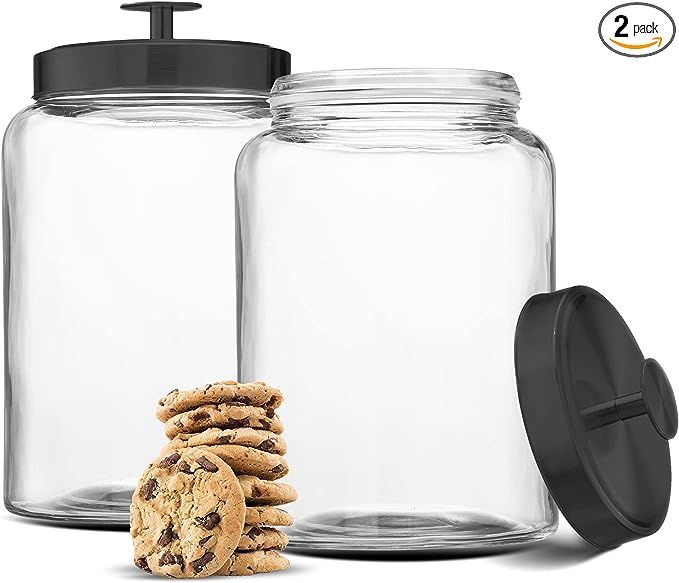 Kook Glass Kitchen Canister Set, Food Storage Containers, Bathroom Jars, Airtight Lids, 3.7 Liter... | Amazon (US)
