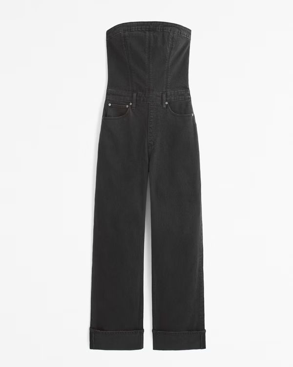 Strapless Denim Jumpsuit | Abercrombie & Fitch (US)