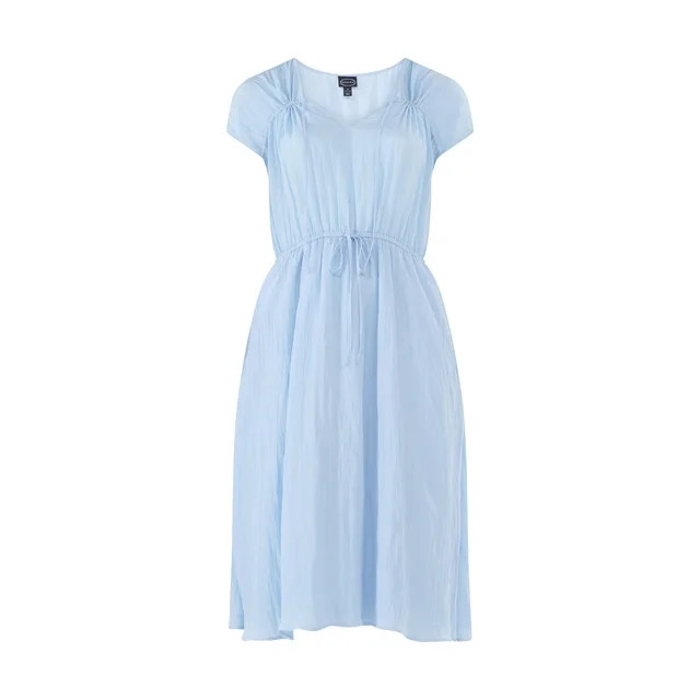 Scoop Women’s V-Neck Crinkle Midi Dress, Sizes XS-4X | Walmart (US)