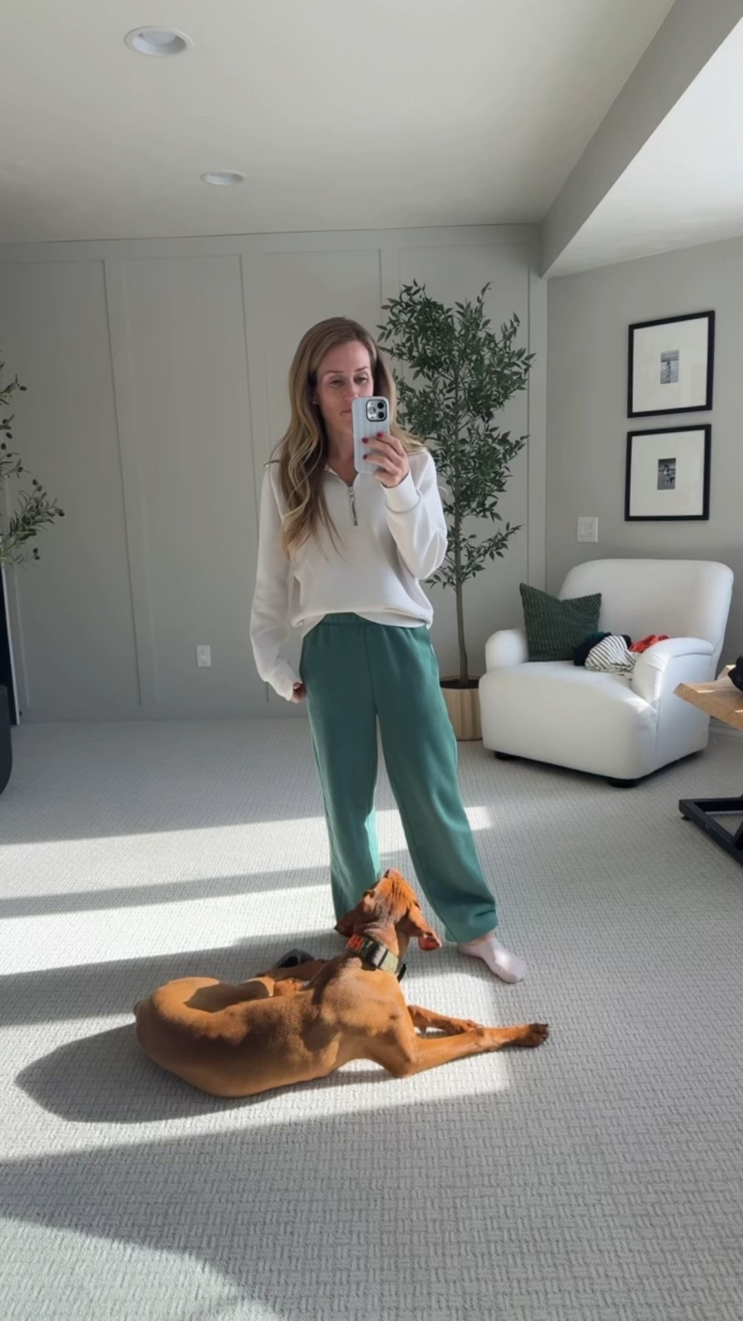 Sweatpants
Half zip Spanx
Wearing size XS, regular in pants 
Cozy outfit 

#LTKmomlife #LTKootd #LTKPetite