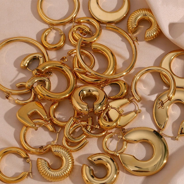 Cerceaux De Rêve! Boucles D'oreilles En Acier Inoxydable Plaqué Or 18k, Anti-allergène, Étanc... | Aliexpress EU