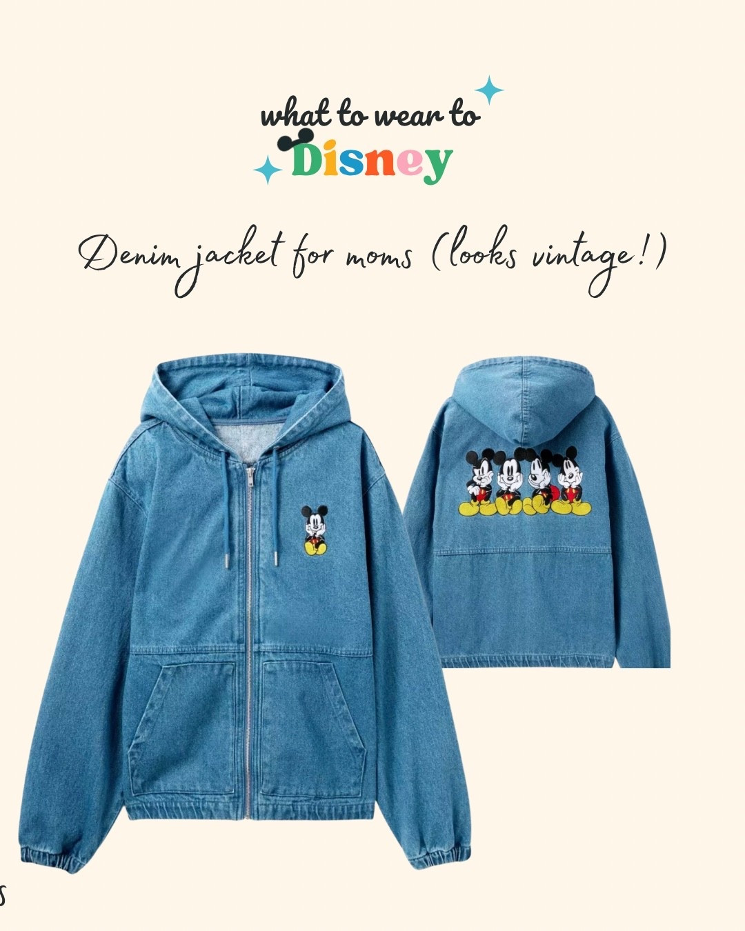 Can’t believe this denim Mickey jacket for moms, so fun! 