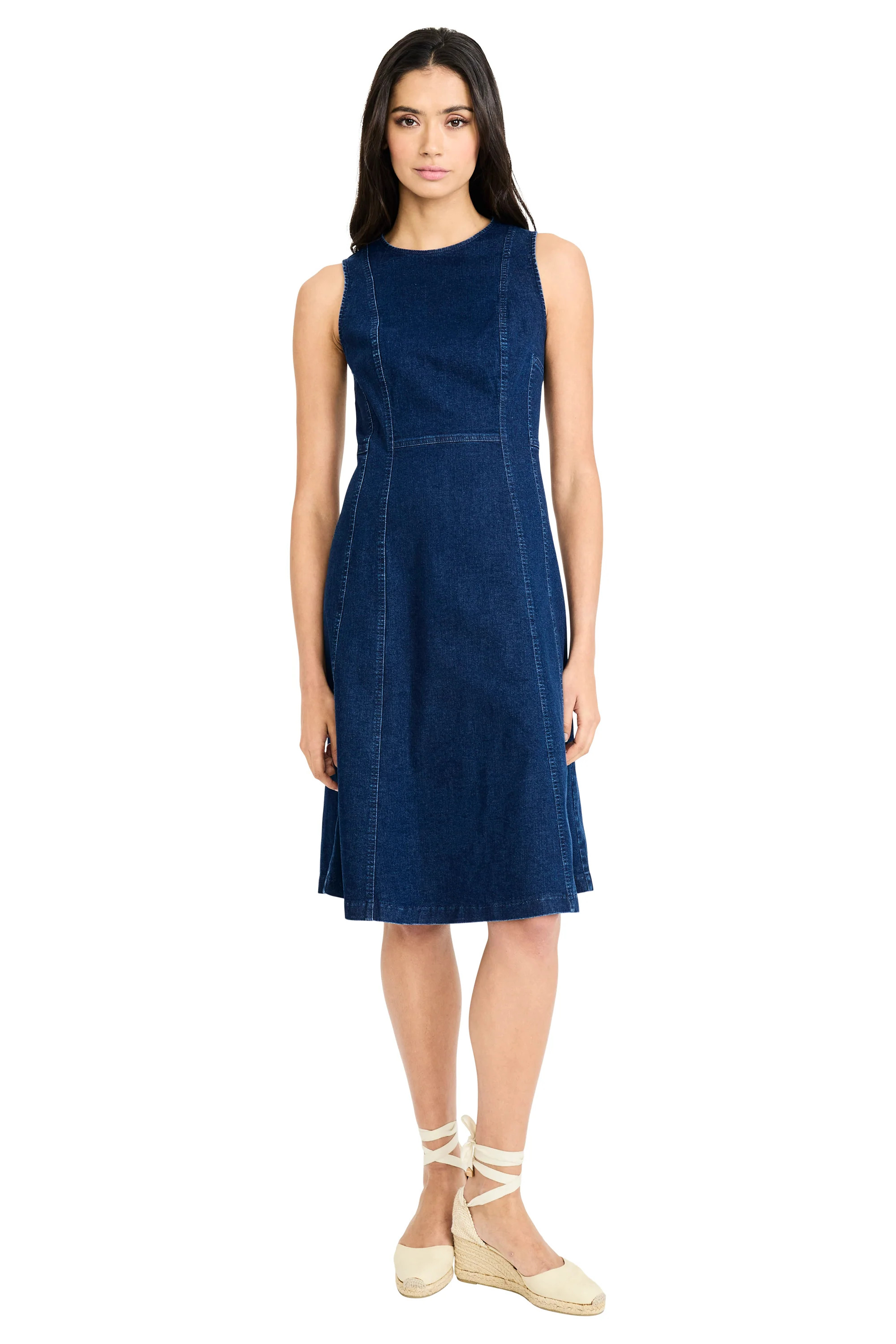 Cheyenne Cotton Stretch Denim Midi with Topstitching | Maggy London | Maggy London