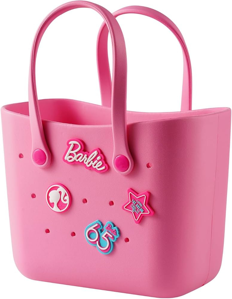 MINISO Barbie Tote Bag, Reusable Small Rubber Waterproof Bag, Cute Design Practical And Portable ... | Amazon (US)