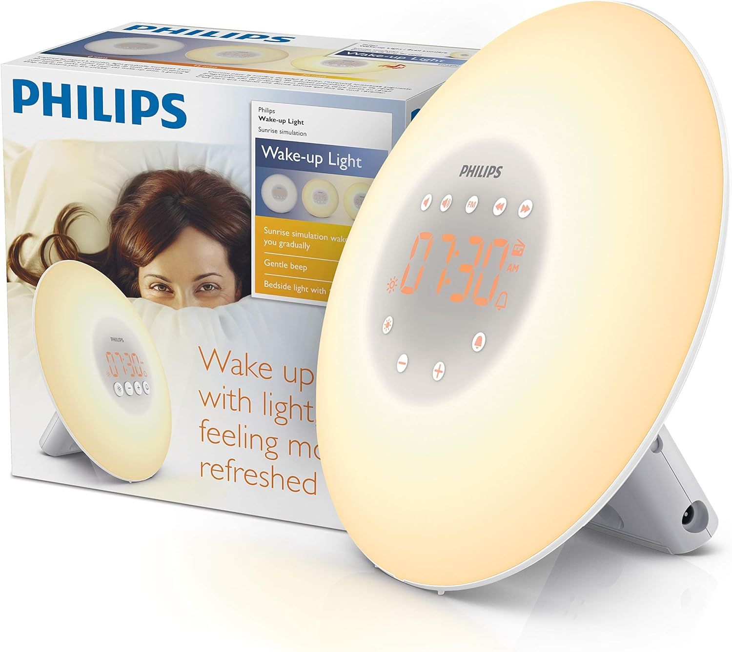Philips SmartSleep HF3500/60 Wake-Up Light Therapy Alarm Clock with Sunrise Simulation, White | Amazon (US)