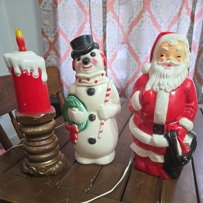 Vtg 3 Piece Empire 1960s Blow Molds  Christmas Light Up Figures 13" Lighted MCM | eBay US