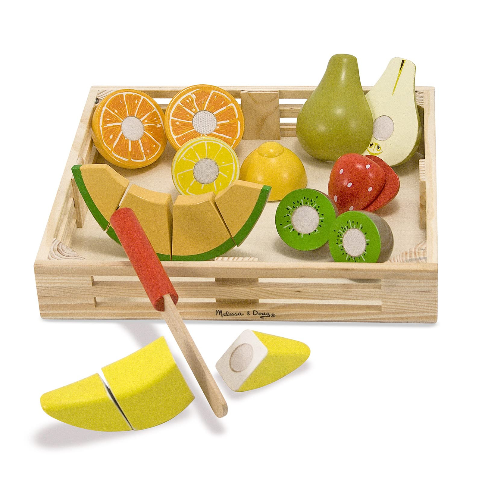 Melissa & Doug Cutting Fruit Set - Wooden Play Food Kitchen Accessory | Amazon (US)
