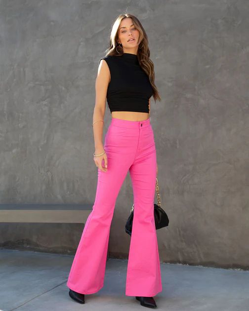 Take A Trip High Rise Flare Pants - Pink | VICI Collection