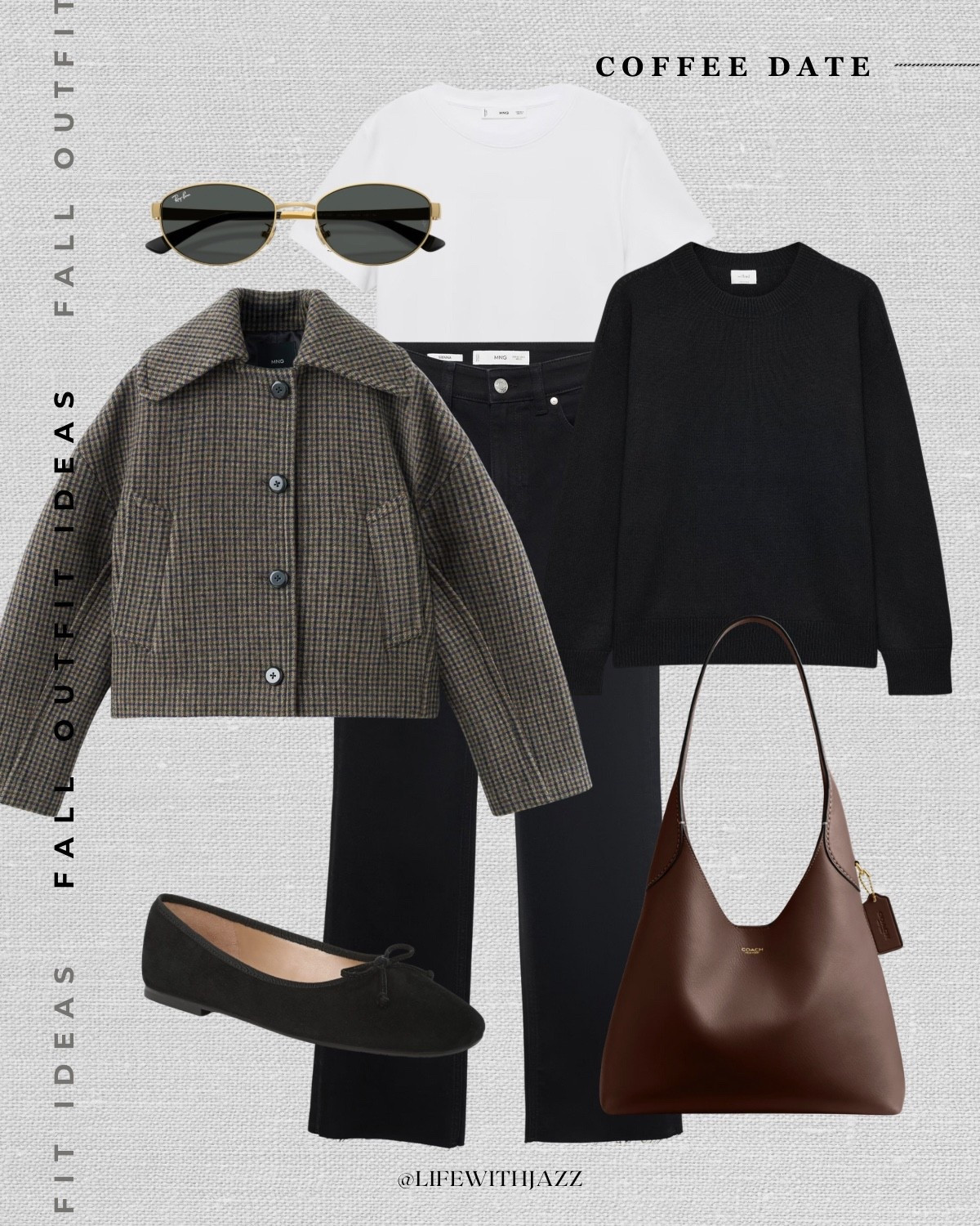 fall outfit idea: coffee date

fall style, fall fashion, short coat, black cashmere sweater, black straight jeans, ballet flats, sunglasses, coach brooklyn tote, casual style, minimal & chic 

 #LTKSeasonal #LTKSaleAlert #LTKStyleTip