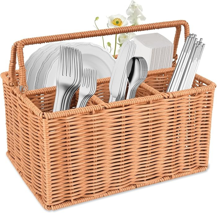 Silverware Holder for Party, Utensil Holder for Party, Picnic Caddy for Plates and Utensils, Outd... | Amazon (US)