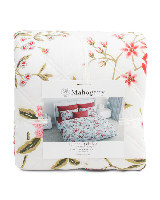 Cotton Floral Printed Quilt Set | TJ Maxx