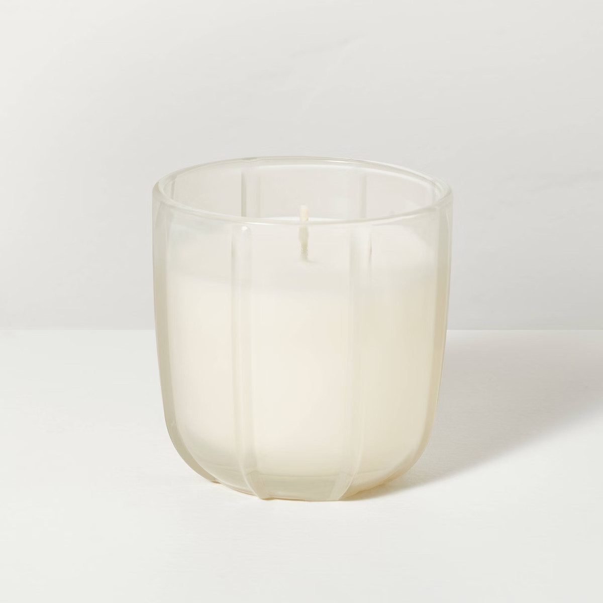 Tinted Glass Lavender & Birch Ribbed Jar Candle Light Gray - Hearth & Hand™ with Magnolia | Target