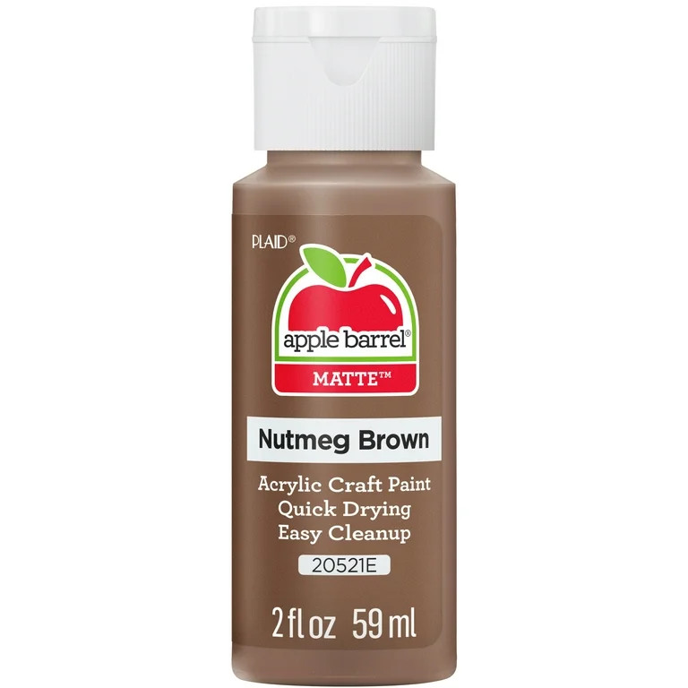 Apple Barrel Acrylic Craft Paint, Matte Finish, Nutmeg Brown, 2 fl oz - Walmart.com | Walmart (US)