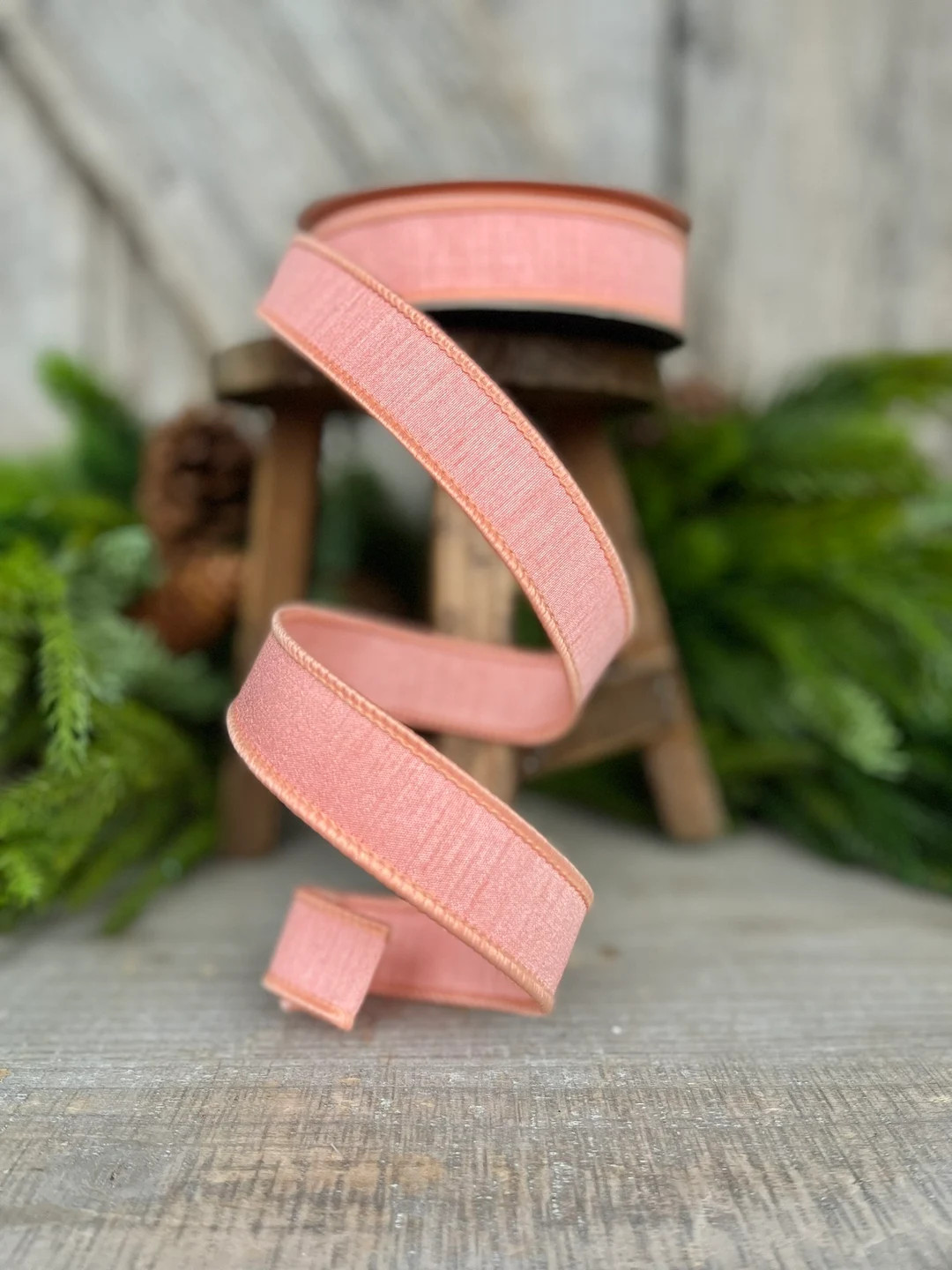 1 Coral Peach Dupion Ribbon, Farrisilk Ribbon, Wired Ribbon, Spring Ribbon, Easter Ribbon, Coral ... | Etsy (US)