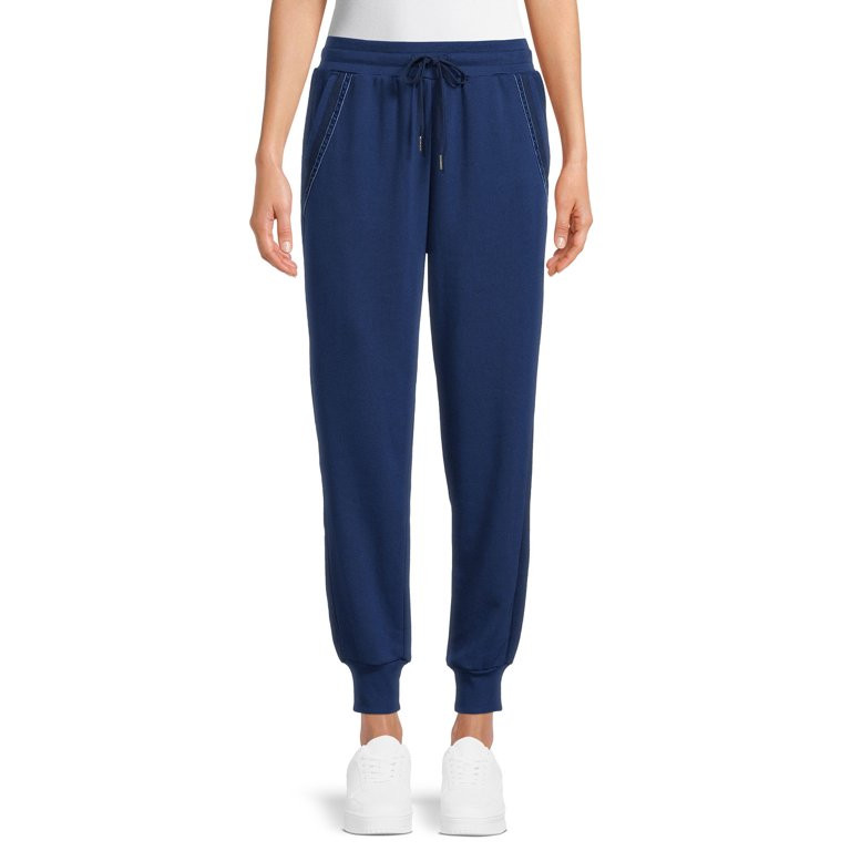 Time and Tru Women's Terry Trim Joggers - Walmart.com | Walmart (US)