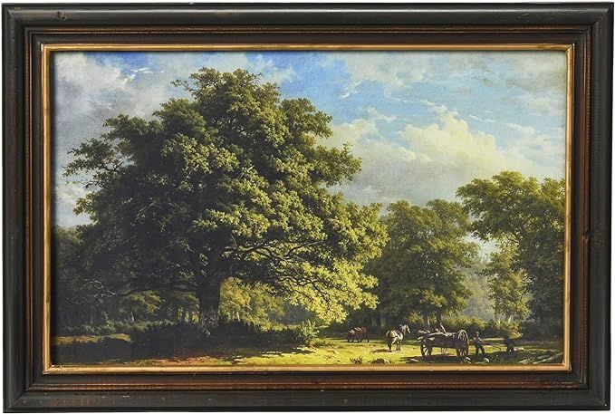 Creative Co-Op Vintage Reproduction Landscape with Solid Wood Frame | Amazon (US)