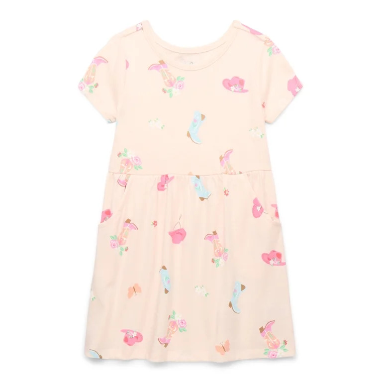 Garanimals Toddler Girl Print Skater Dress with Pockets, Sizes 12M-5T | Walmart (US)