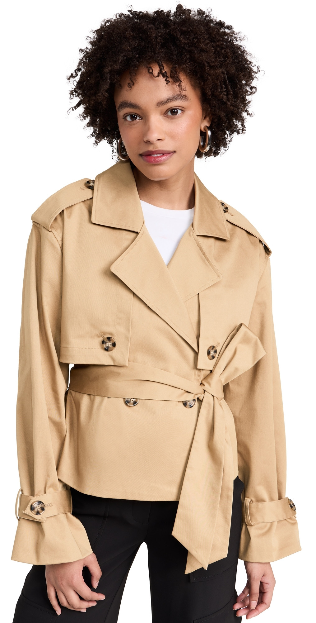 Favorite Daughter The Cropped Charles Trench Coat Sand L | Shopbop