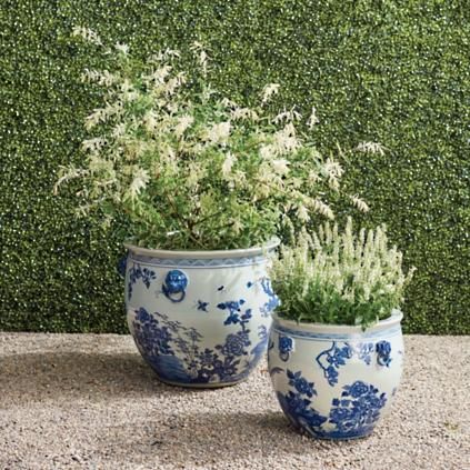 Blue Ming Handpainted Ceramic Planters | Frontgate